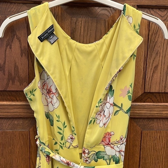 Jessica Howard Yellow Floral Dress Petite Size 10 - Picture 6 of 7